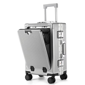 Valise de cabine à ouverture frontale avec porte-gobelet USB, cadre en aluminium, compartiment pour ordinateur portable et serrure à combinaison, pour le voyage - Product Image 1