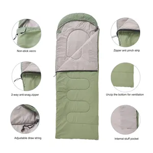Beste Kaltwetter-Outdoor-Schlafsack nassdicht Polyesterstoff mit Baumwollfüllung