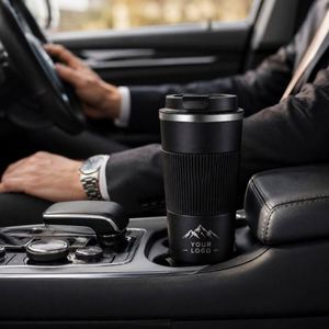 Custom logo Vacuum Insulated Tumblers Ceramic Liner Stainless Steel Travel Coffee Mug Leak-Proof Reusable Coffee <b>Cup</b> with Lid - Product Image 2