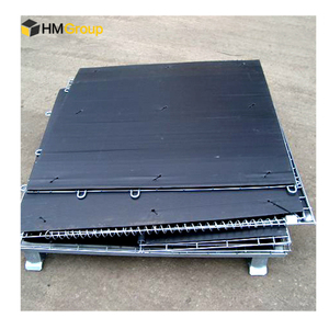 Lưu trữ nhiệm vụ nặng nề Stackable lưới thiết kế ráp dây <span class=keywords><strong>container</strong></span> với nắp - Product Image 5