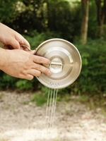 Ensemble de cuisine portable en acier inoxydable 304 avec marmite suspendue pour le camping et les pique-niques en plein air