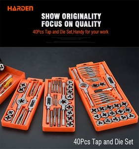 Outils de coupe de précision professionnels HARDEN, jeu de tarauds et filières en acier allié 40 pièces - Product Image 5