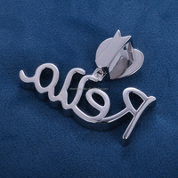 Pendentif personnalisé en argent S925 10K 14K 18K breloques en or massif D VVS Moissanite diamant lettre nom logo