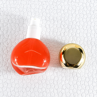 Mingsheng Nouveau Design Flacon Pompe en Verre Incliné en Forme d'Ampoule 30ml pour Fond de Teint Liquide et Émulsion Cosmétique