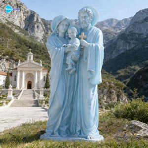 Escultura <span class=keywords><strong>de</strong></span> la Sagrada Familia en Mármol Blanco Natural Tallada a Mano, Decoración Religiosa Católica <span class=keywords><strong>de</strong></span> Tamaño Real para Exteriores - Product Image 3