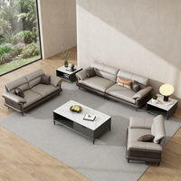 Canapé d'Accueil Liyu de Luxe Moderne en Bois Massif et Similicuir Trois Places Rembourré en Éponge pour Bureau de PDG, Hôtel et Salon Exécutif