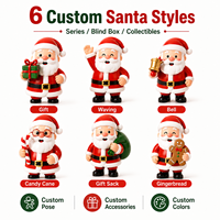 Figura de Papá Noel Navideña Personalizada, Lindos Juguetes de Caja Sorpresa, Mini Figura de Vinilo PVC, Regalo Promocional Navideño Personalizable