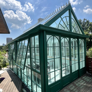 <span class=keywords><strong>Solarium</strong></span> de style américain, véranda moderne de luxe en aluminium et serres en verre, jardin d'hiver, véranda autoportante, kits de véranda en bois - Product Image 1