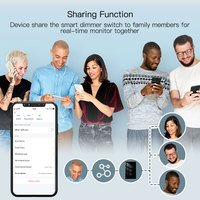 Interrupteur intelligent Wi-Fi de type US 120, variateur de lumière 1, 2 ou 3 voies, panneau tactile en verre trempé, fil neutre, contrôle de la luminosité, compatible Tuya Alexa