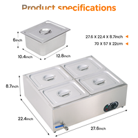 Serveur de buffet électrique en acier inoxydable pour le comptoir Chauffe-plats chauds pour le camion de nourriture pour garder la soupe au chaud