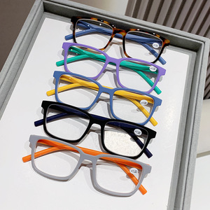Lunettes <span class=keywords><strong>de</strong></span> lecture anti-lumière bleue TY pour femmes seniors, charnières à ressort colorées, montures tendance, verres transparents, personnalisables - Product Image 1