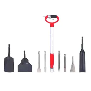 Ty67032 kit pá de longo alcance com 8 acessórios, picareta, rebite, cortador, telha, raspador de goo, raspador de queixo plano