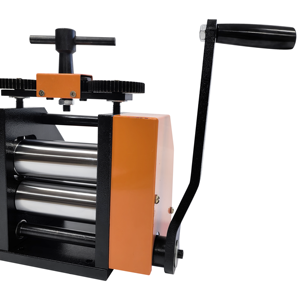 Oranje handmatige walsmachine voor het maken van sieraden, het walsen van plaatmetaal, het trekken van cirkelvormige en halfronde draden - Product Image 5