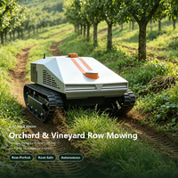 Tondeuse robotisée de jardinage entièrement automatique avec navigation GPS et télécommande intelligente, tondeuse à fléaux à braquage zéro pour la coupe de l'herbe