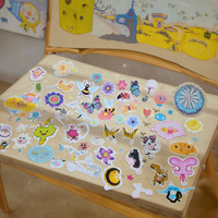 Décorations d'ordinateur et de téléphone portable bricolage avec autocollant gonflé de dessert d'animal de papillon de dessin animé mignon