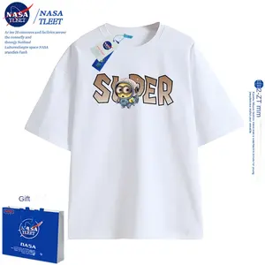 2024新美国宇航局联合品牌迷你图案印花t恤时尚休闲插画父母穿短袖