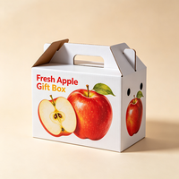 Op maat bedrukte Apple cadeaudoos met handvat, waterdichte golfkartonnen fruitverpakking, 72 uur productie