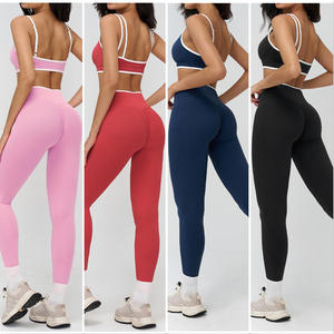 <span class=keywords><strong>Leggings</strong></span> <span class=keywords><strong>Sportivi</strong></span> a Righe Aderenti ad Asciugatura Rapida per Donna, Fitness, Palestra, Rosso, Rosa, Blu Navy, Nero, Modellanti, per Corsa SQ9528 - Product Image 4