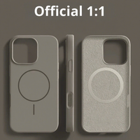 Coque de téléphone antichoc en silicone liquide mat avec anneau magnétique fin et respectueux de la peau pour iPhone 11-17 Pro