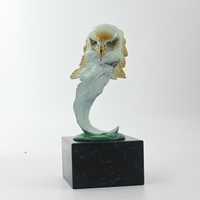 Tête d'animal personnalisée statue d'aigle en marbre buste d'animal décoratif sculpture ornement figurine à collectionner cadeau de décoration de chambre