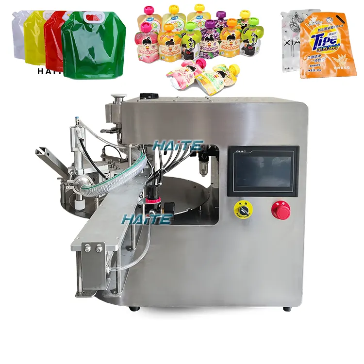 Small automatic Stand Up Suction Bag Milk Liquid Filling Machine Pouch Doypack Filling Sealing Machinery