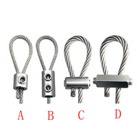 Vente directe d'usine Serrure à fil bidirectionnelle Connecteurs de pince à boucle de câble métallique réglable Kit de Suspension Pince de câble bidirectionnelle