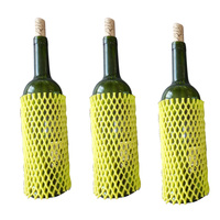 Bouteille en mousse de verre en maille, manchon de bouteille, filet d'emballage, filet un fruit en mousse protecteur