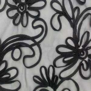 Fábrica 100% poliéster 3D cinta bordada Floral tul Malla tela encaje agradable a la piel nuevo diseño para vestido y decoración - Product Image 6