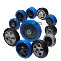 Rueda – roulettes de chariot en caoutchouc, en plastique TPR PU PVC, robuste et Durable, dimensions de 3, 4, 5, 6, 8 et 10 pouces