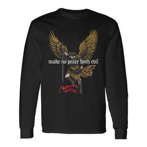 Ne faites pas la paix avec le mal, t-shirt à manches longues de l'archange Michel - Product Image 1