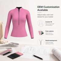 Haut de combinaison en néoprène pour femme, 2 mm, manches longues, avec demi-fermeture éclair facile à enfiler