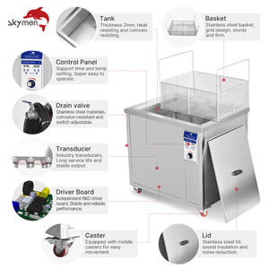 Machine de <span class=keywords><strong>nettoyage</strong></span> ultrasonique industrielle Skymen CE ISO 77L 240ST, <span class=keywords><strong>nettoyage</strong></span> de précision pour pièces CNC, moules métalliques, carburateurs - Product Image 3