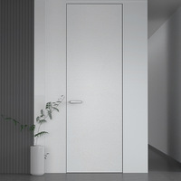 Cadre de porte caché minimaliste moderne en panneau mélaminé insonorisé et ignifuge pour les portes intérieures de chambre à coucher, suite d'hôtel, villa