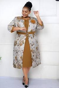 Turkey Women Dress Africa Women Plus Size Church Dress Long <b>Jacket</b> Two Pieces Set Lady All Occasion Clothing - Product Image 1