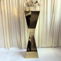 Centre de table de mariage en or et argent, support de fleurs de mariage en métal haut et pliable pour la décoration de mariage à domicile