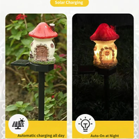 Lampe décorative solaire LED en résine étanche pour jardin, maison de fée, piquet lumineux pour allée, pelouse et cour extérieure