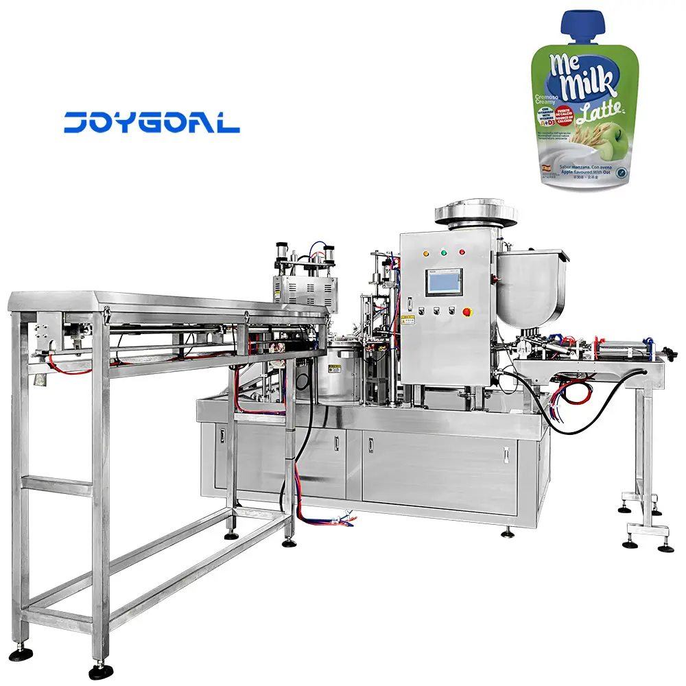 Automatic Rotary Juice Soft Drinks Beverage Liquid Spout Pouch Filling Capping Machine