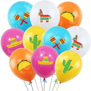 20pcs Mexique Carnaval Cinco-De-Mayo Party Festa Ballons Jour des Morts Cactus <span class=keywords><strong>Pinata</strong></span> Ballons Taco Ballons En Latex - Product Image 1