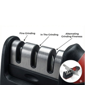 Afilador de Cuchillos Multifuncional 3 en 1 para Uso Diario en la Cocina, Accesorios de Cocina, Afiladores de Cuchillos Manuales con Base Antideslizante - Product Image 4