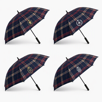 Parapluie de golf classique à carreaux écossais, production en gros OEM ODM, directement de l'usine, inspection de contrôle qualité, logo personnalisé, vente en gros