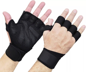 <span class=keywords><strong>Guantes</strong></span> de Gimnasio de Neopreno <span class=keywords><strong>para</strong></span> Hombre, Medios Dedos, <span class=keywords><strong>para</strong></span> Levantamiento de Pesas, Entrenamiento, Fisicoculturismo, con Correa Ajustable <span class=keywords><strong>para</strong></span> la Muñeca - Product Image 3