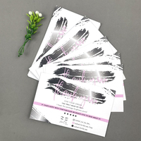 Cartes d'insertion de marque pour guide d'avis de salon de cils, en papier blanc mat imprimé double face, qualité supérieure, vente en gros