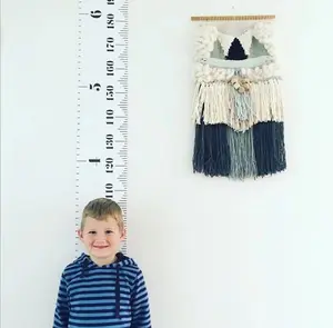 Growth Charts for Kids Baby Height Growth Chart Ruler Removable Canvas Wall Hanging Measurement Chart for Home Decoration