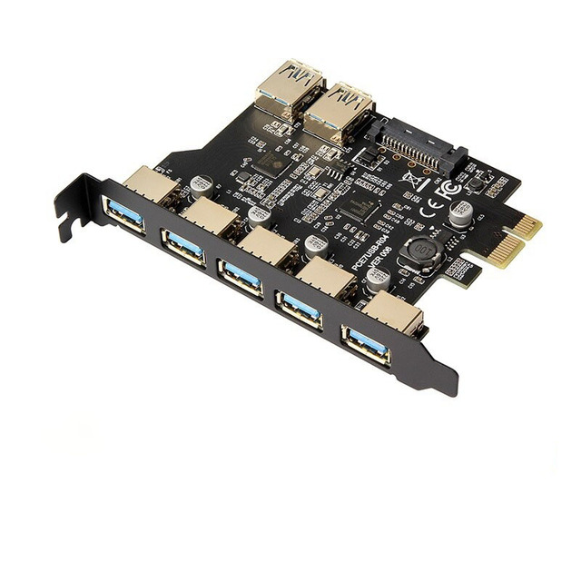 Plc Usb 3.0 Pci-e Expansion Card Adapter 7 Ports Hub External Controller Bulk Supply