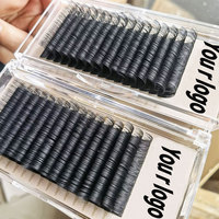 Extension de cils personnalisée en vison 0.03 0.05 0.07 8-25mm J B C CC D DD L M Curl Plateau d'extension de cils en cachemire noir mat