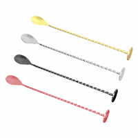 Cuillère à mélanger en acier inoxydable Cheerfast de 11 pouces, motif en spirale, manche long, pour tous les liquides, cuillère à cocktail de bar