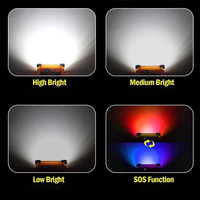 Linterna LED de 30W con energía solar, recargable por USB, IP65, impermeable, lámpara de trabajo portátil para exteriores, camping, linterna de emergencia