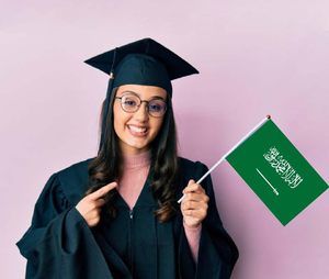 Venta caliente personalizado 20*30cm con fanáticos de <span class=keywords><strong>Arabia</strong></span> Saudita ondeando <span class=keywords><strong>bandera</strong></span> pancartas personalizadas pequeño palo Mini banderas de mano de <span class=keywords><strong>Arabia</strong></span> Saudita - Product Image 2