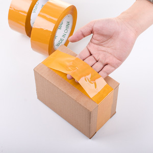 Cinta adhesiva amarilla de 150 m de largo, cinta de embalaje adhesiva ancha para embalaje exprés, sin residuos, fácil de rasgar - Product Image 2