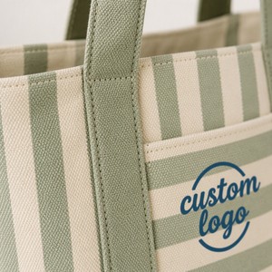 Sac fourre-tout en toile imperméable, coton enduit, surdimensionné, réutilisable, avec fermeture éclair, pour femme, plage, courses, voyage, travail, extérieur - Product Image 2